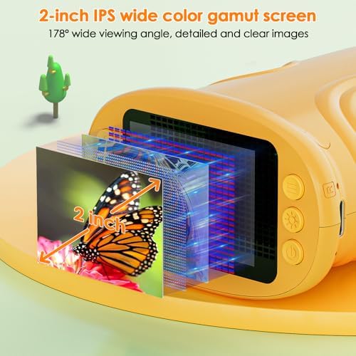 Temodu Kids Microscope 2.0" Screen 1000X Digital Microscope for Kids, Mini Pocket Handheld Microscopes for Children Birthday Festival Gift, Science Education Fun Toys for Boys Girls Ages 4-12 (Yellow) - Image 2