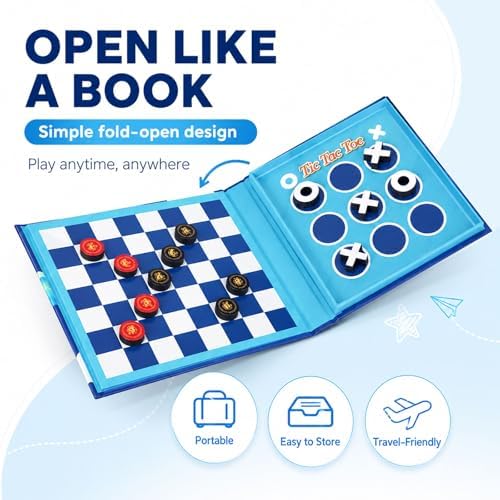 TRAVOFUN Magnetic Checkers Board Game | Travel Games for Kids 8-12 - Image 5