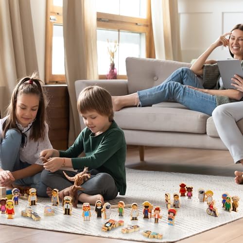 Kathfly 36 Pcs Wooden Community Helpers People, Career Figures Toy - Image 6