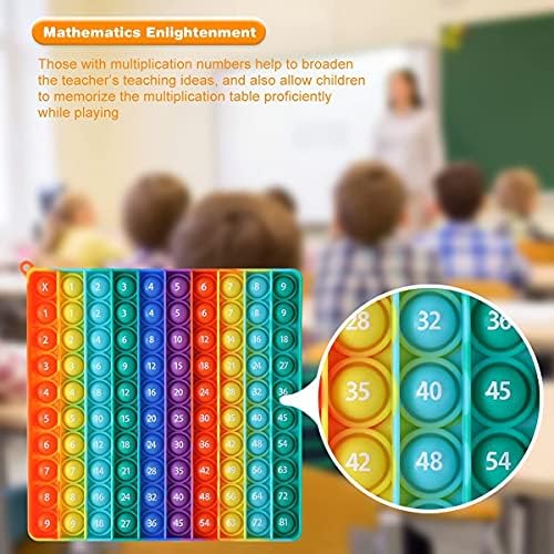 DK-SIMINA Large P0pp with Numbers, Rainbow Square Dimples Fidgett Ttoy 100 Bubble Math Toy Learning Tool for Teachers to Make Various Math Operations Poppers for Kids (1-100 Numbers) - Image 5