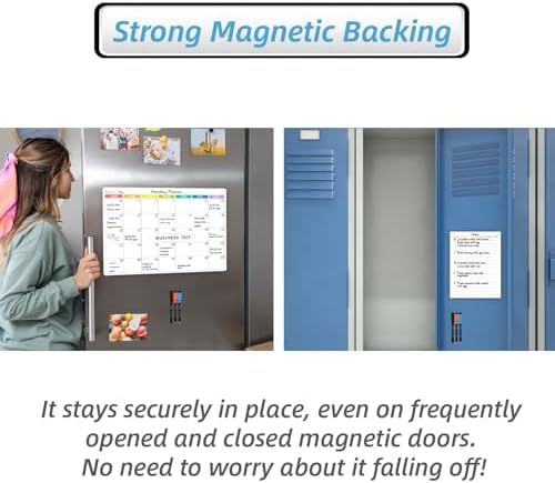 JJPRO Magnetic Dry Erase Monthly Calendar for Fridge-14.5"x11" Monthly Fridge Calendar and Daily to Do List,Magnetic Calendar for Refrigerator -3 Markers - Image 4
