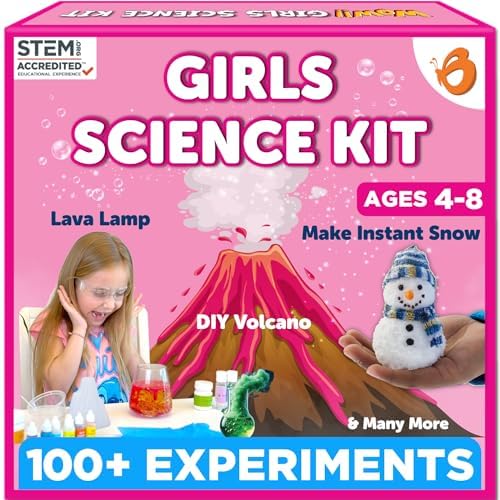 Butterfly EduFields 100+ Experiments Girls Science Kit for Kids Age 5-7 6-8 by ButterflyEduFields