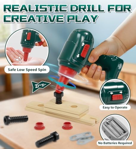 Lehoo Castle Kids Tool Set with Toy Drill, Tools, Take Apart Race Car - Image 3