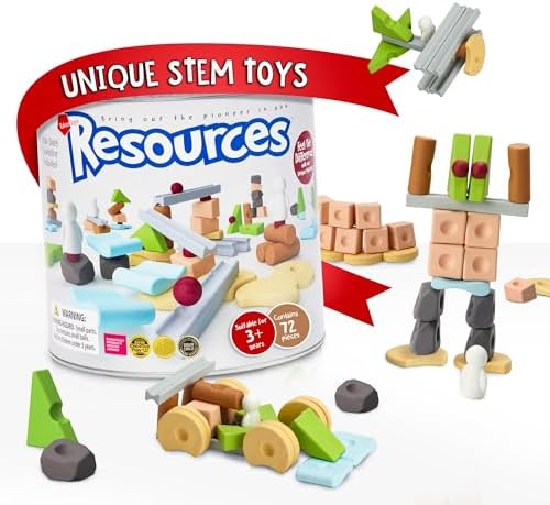 Taksa Toys Creative Unique Building Stem Toys for Kids Ages 4 5 6 7+ Educational Blocks Resources for Learning, Open-Ended Montessori Toys for Girls Boys Fine Motor Skills, Reggio Emilia Toys 72 Pcs by TaksaToys