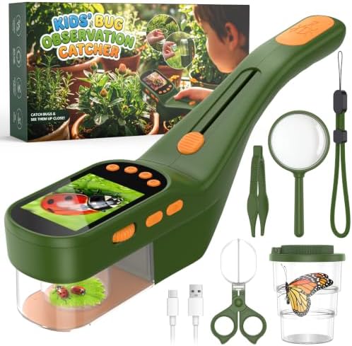 Bug Catcher for Kids,Kids Microscope,3-in-1 Insect Catching Kit for Kid by KidsBorescope