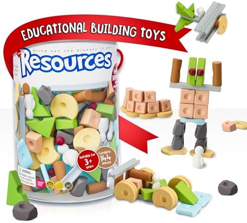 Taksa Toys Nature-Inspired Unique Reggio Emilia Learning Toys, Preschool Resources for Fine Motor Skills, Educational Building Blocks for Kids, Montessori Toys for 4 5 6 7+ Ages, Expert Pack 144 Pcs by TaksaToys