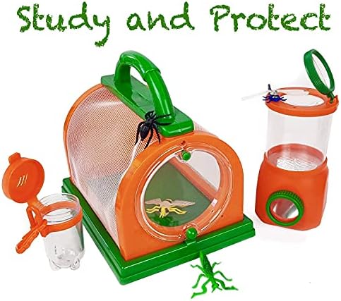 Adventure Kidz Outdoor Bug Exploration Kit, Binoculars, Magnifying Glass, Bug Containers, Viewers, Critter Cage, Butterfly Net, Backpack, Hat, Tweezers and Cups, Age 3+ - Image 4
