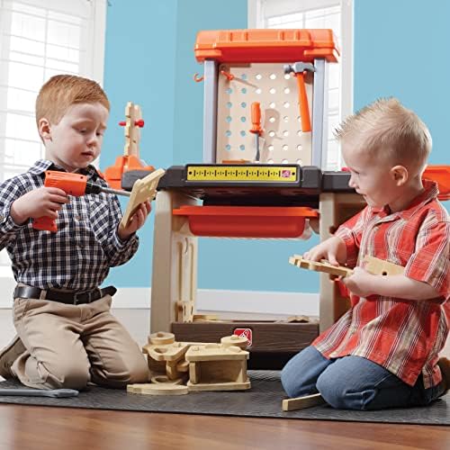 Step2 Handyman Kids Workbench, Indoor/Outdoor Tool Bench for Children, Interactive Play with Sounds, Made of Durable Plastic, Includes 35 Piece Toy Accessories, For Toddlers 3+ Years Old - Image 2