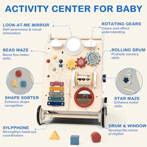 3 in 1 Wooden Baby Push Walker, Montessori Push Walker for Babies 12 Months - Image 6