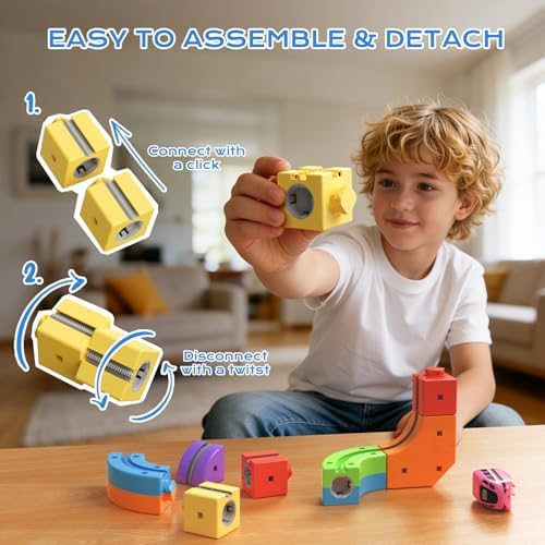 Electric Train Set,3D Infinity Flexible Tracks with Anti-Gravity Car for Kids Ages 3-8,DIY Race Track Block Building Toys,32pcs STEM Toy Train Birthday Gifts for Boys and Girls - Image 4