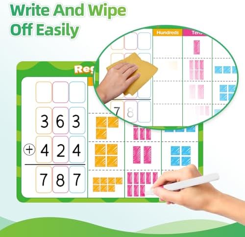 12 PCS Place Value Chart Dry Erase Flash Cards Math Manipulatives - Image 4