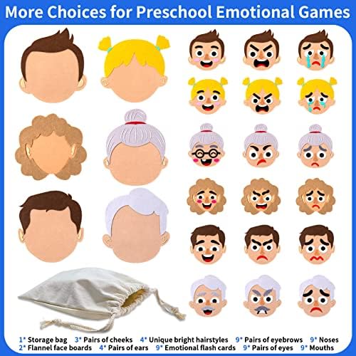 Craftstory 116 Pcs Feeling & Emotions Busy Board Sensory Toys for Toddlers - 6 Family Face Boards Social-Emotional-Learning-Games, Kids Autism Speech Therapy Materials, Gifts for Boys Girls Age 3+ - Image 2