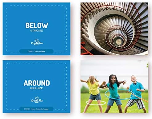 CreateFun 50 Preposition Flash Cards V3 Kids, School, Adults, ESL & Autism - Image 3