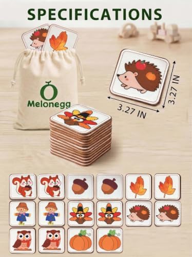 Felt Matching Game for Toddlers, Autumn Harvest Montessori ToysTravel Toys or 1-3 Memory Flash Cards for 2 3 Year Old, Soft Safe Preschool Educational Gifts for Boys Girls - Image 6