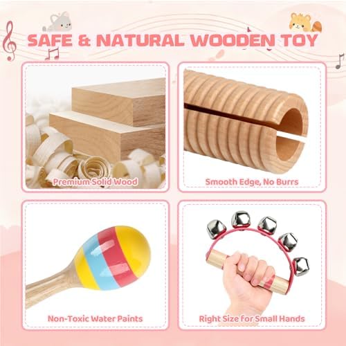 Baby Musical Instruments - Montessori Wooden Musical Toys for Toddlers Kids - Image 3