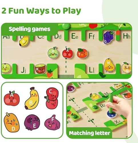Magnetic Fruit Maze, Montessori Toys，Magnetic Cute Fruit Maze Puzzles,Wooden Toddler Toys for Ages 3-5,Travel Toys for Boys Girls,Toddlers Kids Ideal Gift - Image 5