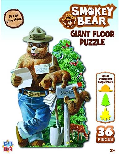 MasterPieces Floor Puzzle - Smokey Bear Jigsaw, Jumbo 36 Piece - Ages 4+ by MasterPieces