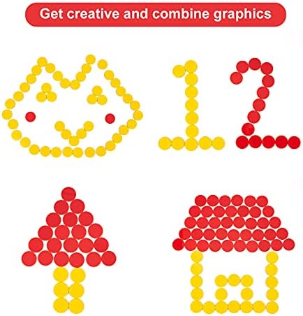 Round Math Counters 200 PCS Plastic Two Color Counters Yellow Red - Image 5