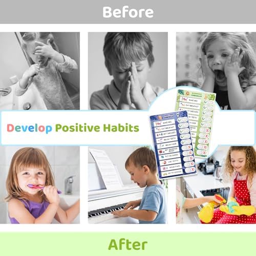3 in 1 Bedtime/Morning/Weekly Zoo Routine Chart for Kids, Magnetic Chore Chart for Toddlers, Visual Schedule for Kids Toddlers Schedule Board for Home - Image 7