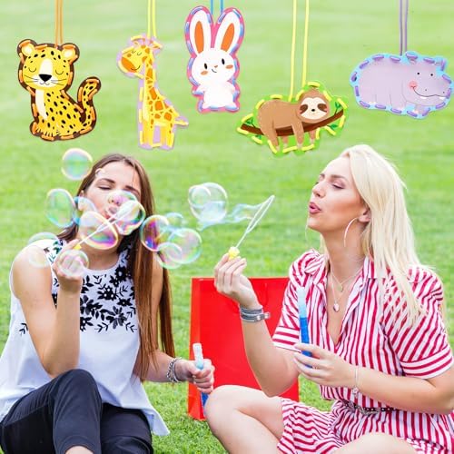 Omlisca Jungle Animal Lacing Cards for Kids 12 Packs Double Sided Sewing Kits Lion Wild Animal Sewing Cards Educational & Learning Activities Fine Motor Skill for School Supplies Jungle Party Decor - Image 2