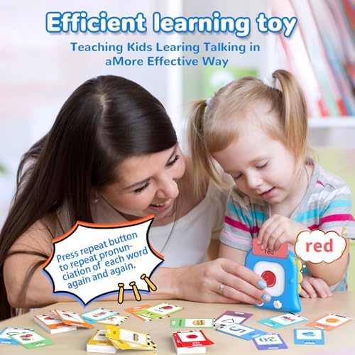 Kidzdo Talking Flash Cards with 254 Words, Birthday Gifts for 3 4 5 6 Year Old, Educational ABCs Learning Toys for Boys, Blue - Image 5