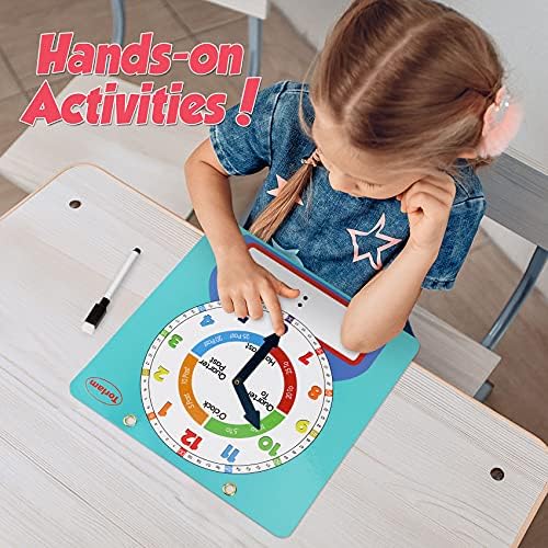 Large Magnetic Dry Erase Learning Clock for Kids Learn to Tell Time,12" Demonstration Teaching Time Practice Clock Analog Clocks with Pen, Classroom Supplies Homeschool Essentials Learning Resources - Image 5