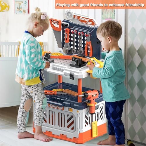 Kids Tool Bench with Electric Drill, Realistic Tools, Vest for Kids - Image 6