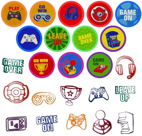 Cinrobiye 24 Pcs Video Game Stampers Party Favor Set, Cute Gaming Stamps for Kids Birthday Party, Classroom Rewards, Arcade Game Prizes, Goody Bag Fillers, Gamer Themed Party Supplies - Image 2