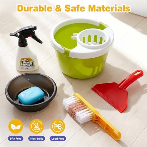 Dreamon Toddler Cleaning Set - 14Pcs Kids Cleaning Toy Set with Kids Vacuum - Image 4