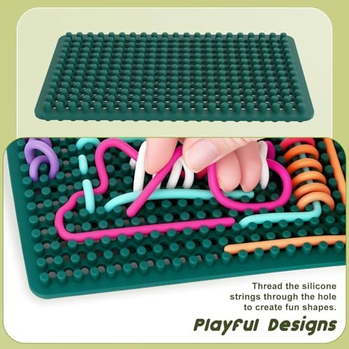 Fidget Toys for Kids 3+, Sensory Activity Knitted Board with 20 Strings - Image 2