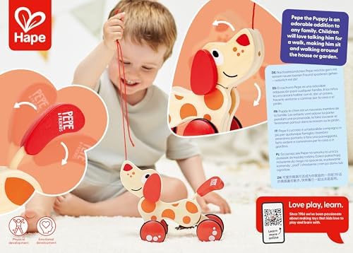 Hape Walk-A-Long Puppy Wooden Pull Toy - Image 6
