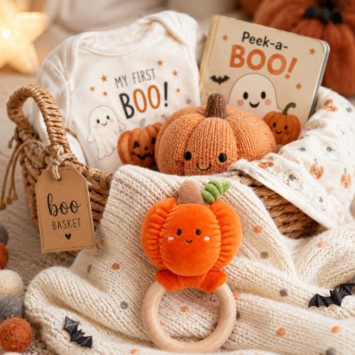 Pearhead Halloween Pumpkin Wooden Baby Teether - Image 6