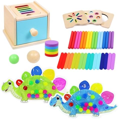 Montessori Toys for 2 3 4 Year Old, Color Sorting Sensory Toys for Toddlers 1-3 3-5, Gifts for Baby Boys Girls by MTTIERY