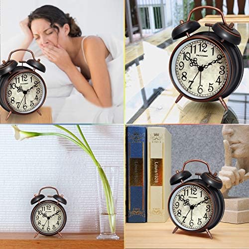 Peakeep Retro 4.5 inches Battery Operated Twin Bell Loud Alarm Clock - Image 4