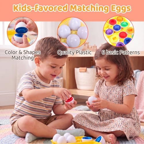 Montessori Sorting Toy Color & Shape Matching Eggs, Gifts for Ages 12M+ - Image 4