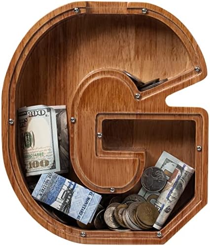 Ladenk Wooden Letter Piggy Bank - Piggy Bank for Kids Boys Girls Toddler - Image 2