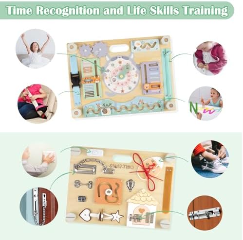 Montessori Wooden Busy Board for Toddlers, Animals & Calendar - Image 5