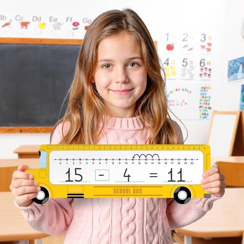 Number Line Dry Erase Boards Cards, 26 Pack 4x14 School Bus - Image 3