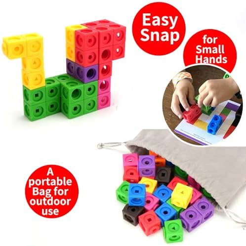 BenBen 100 pcs Number Counting Math Linking Blocks with 15 Activity Cards - Image 5