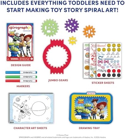 Spirograph Disney Jr. Toddler Arts and Crafts, Drawing Art Kit, Toddler Activities, Drawing Pad, Jumbo Gears, Washable Markers, Unleash Your Child Inner Artist, Ages 3+ - Image 3