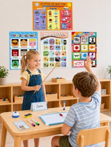 Pretend Teacher Role Play School Set Teaching Supplies for 3-8 Kids - Image 3