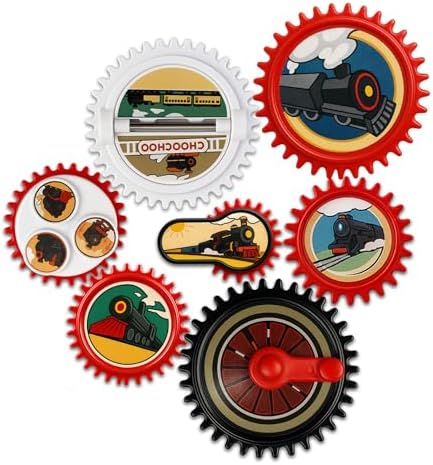 7PCS Magnetic Gear Toy Set, Train-Themed Gear Toys for Toddlers 1-3, Educational STEM Gears Toys for Kids, Cute Fridge Magnets for Toddlers, Montessori Learning Toy Gift for Boys Girls by ROHSCE