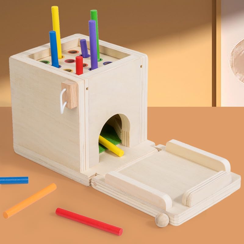 Practical Life Skill Pincer Grasp 5-in-1 Toy Object Permanence STEM Educational Toy Posting Coin Piggy Bank Carrot Harvest Push- Matching/Geometric Solid Box Toddler Gift 3-6 Years - Image 5