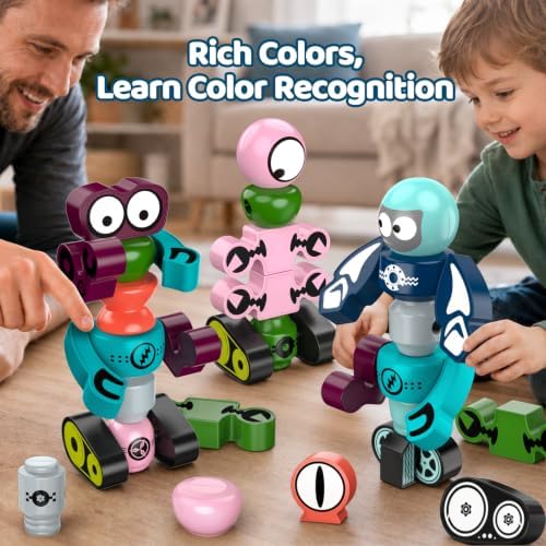 Magnetic Robot Building Toy, STEM Magnet Alien Toys Set for Kids Age 3-5 - Image 7