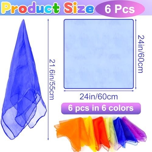 NEBURORA Juggling Scarves Square Colorful Play Scarve for Dance Magic Tricks Performance Props Scarf Accessories - Image 2