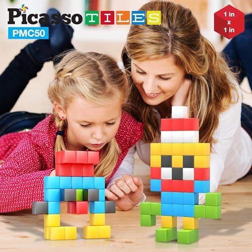 PicassoTiles Kids Pixel 1” Magnetic Puzzle Cube Mix & Match with Free Ideabook Sensory Toys STEAM Learning Building Block Magnets Construction Toy Set Stacking Magnet Creative Kit - Image 3
