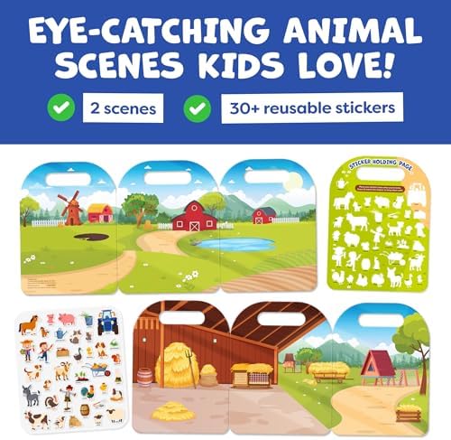 Reusable Sticker Books for Toddlers 1-3, Stickers for Toddlers 2-4 Years - Stickers for Kids Airplane Toys for Toddler 1-3, Toddler Travel Toys - Reusable Sticker Book Birthday Gifts for Boys Girls - Image 4