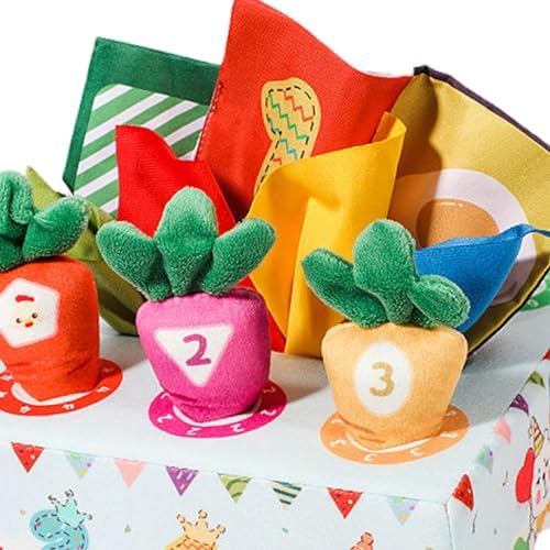13 Pieces Carrot Doll Interactive Toy Carrot Mat Tissue Box Pull Sensory Toy Enrichment Puzzle Toys for Kids Suitable for Birthday, Amusement Park - Image 6