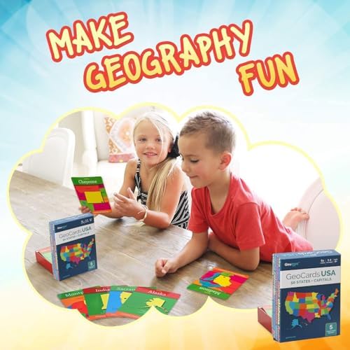 GeoCards USA Flashcards, States and Capitals, Geography Games for Ages 4+ - Image 2