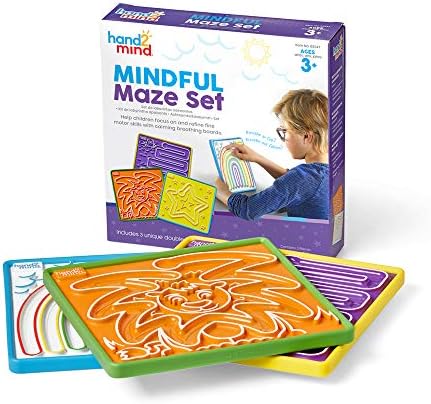 hand2mind Mindful Maze Boards, Tactile Sensory Toys for Toddlers, Calm Down Corner Supplies, Mindfulness for Kids, Occupational Therapy Toys, Quiet Fidgets for Classroom, Sensory Activity Board by hand2mind